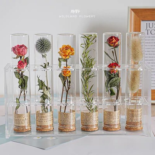 玫瑰满天星干花许愿瓶真花