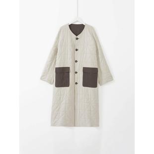 几里与麻 新款上新 双面穿撞色高密绗棉服女 2093051