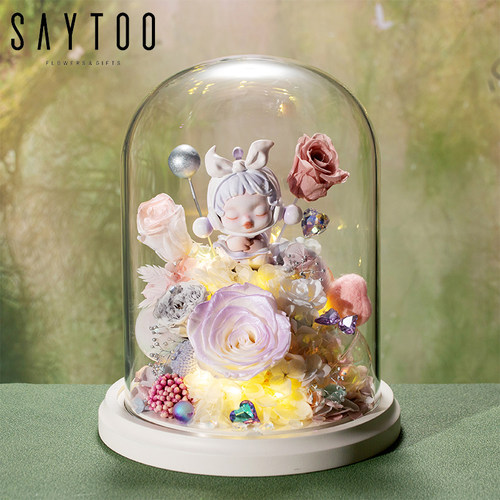 永生花玫瑰泡泡玛特温度潮玩盲盒摆件生日礼物情人节送女友送闺蜜