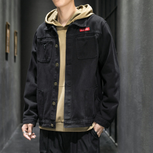 cleanfit美式复古蓝牛仔外套男款秋冬季做旧工装夹克深秋加绒上衣