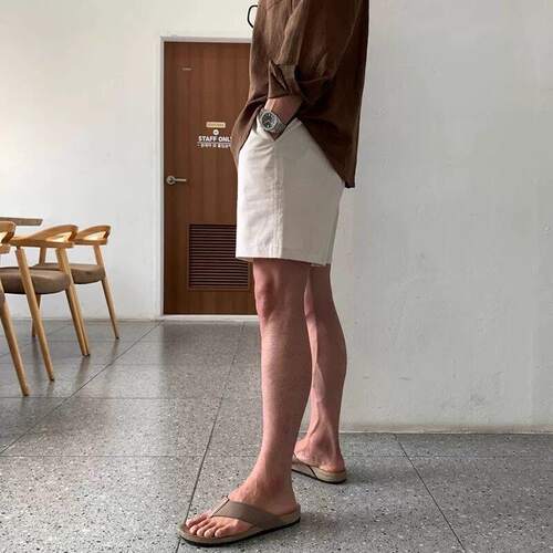 亚麻工装直筒短裤男士2025夏季日系运动风4分裤子百搭休闲沙滩裤