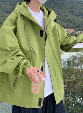 山系cityboy紫色冲锋衣男士高级感外套春秋户外防风防水夹克潮牌