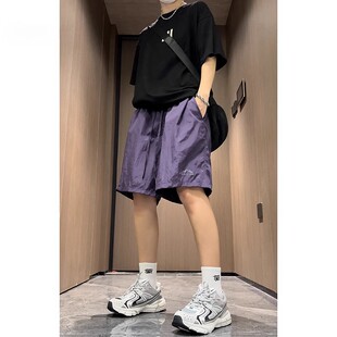 防水速干冰丝短裤男夏季美式潮牌运动户外尼龙07qwer休闲五分裤子