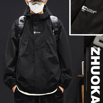 2024新款冲锋衣外套男款春秋潮牌男装工装痞帅夹克男生夏季登山服