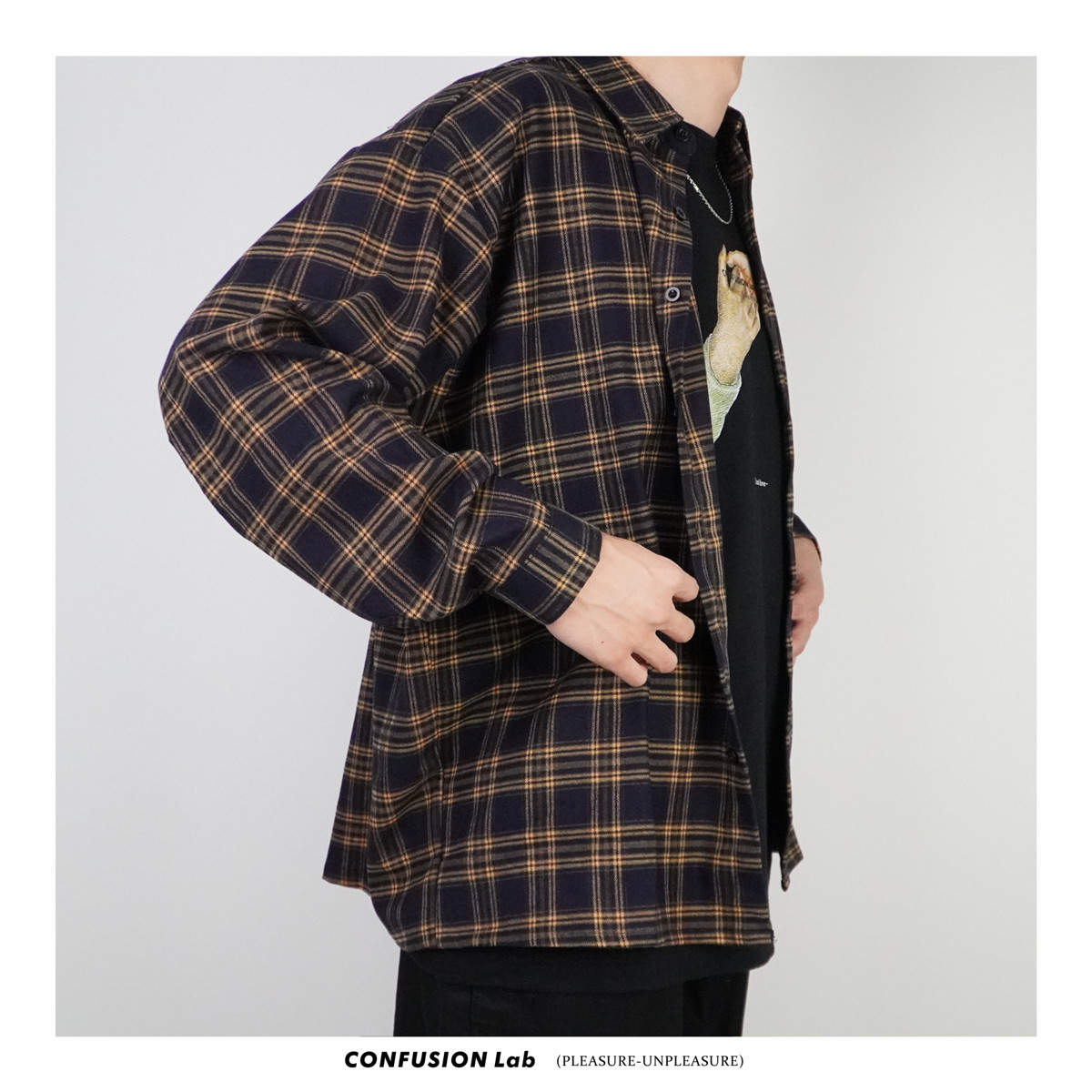 法兰绒宽松格纹衬衫强烈推荐