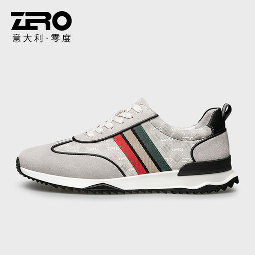 Zero零度男鞋运动鞋男2023年春季新款男士真皮防滑休闲运动鞋男款