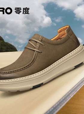 ZRO零度男鞋2026春季新款复古时尚真皮轻便舒适莫辛卡休闲皮鞋男