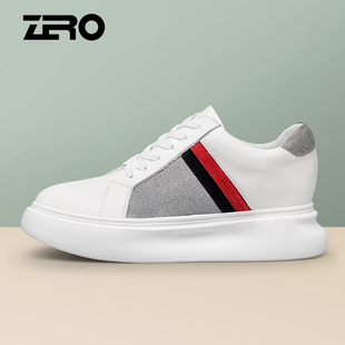 松糕三叶小蜜蜂厚底 春季 Zero零度真皮内增高小白鞋 休闲女2020新款