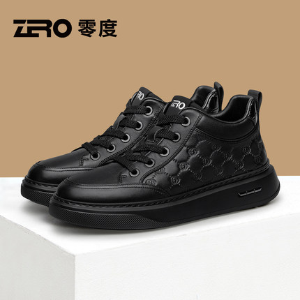ZRO零度黑色板鞋男冬季2025新款男士轻便厚底舒适质感百搭休闲鞋