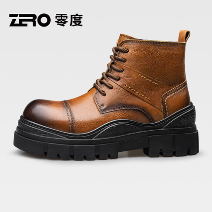 【加绒保暖】ZRO零度马丁靴2025冬季时尚真皮高帮防风抗寒男靴