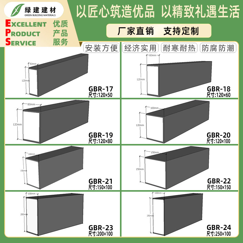 别墅外墙装饰线条工厂直销EPS围墙泡沫窗套腰线矩形线条可定制