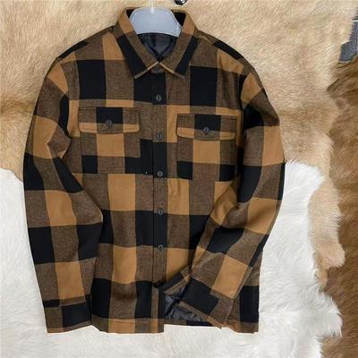 美单 悠久 49美刀 男士秋冬加厚法兰绒磨毛棉质经典格子衬衫外套