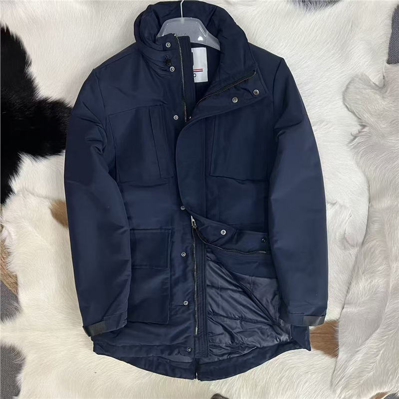 法国订单 悠久 细节拉满 男士秋冬加厚立领加绒中长款棉服