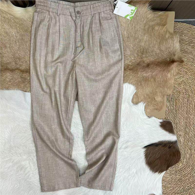 新品弹力 商务款 丝滑抗皱皱 男士亚麻垂感混纺透气休闲长裤 899