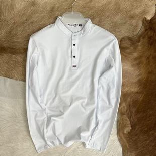 男士 立领秋季 棉质弹力 出口订单 T恤打底衫 纤薄 长袖 高支