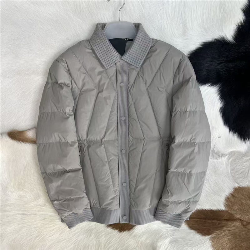 大厂货源 细节拉满 90%白鸭绒 男士针织拼接羽绒服外套开衫上衣