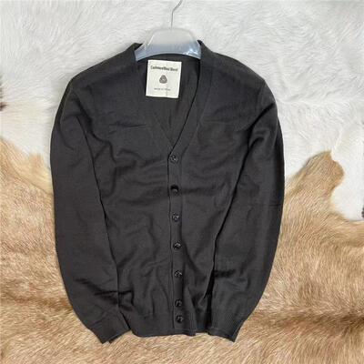 轻奢面料 羊绒10.9% 羊毛79.4 % 出口订单男士早秋针织开衫毛衣