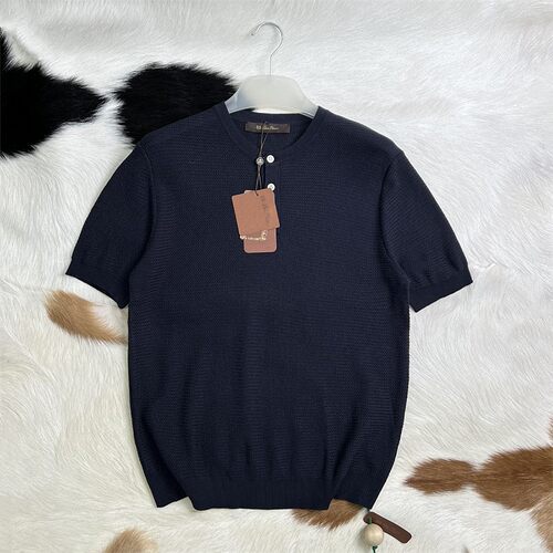 送人有面 高品质 面料贵 男士老钱风亨利领透气针织短袖POLO 519V