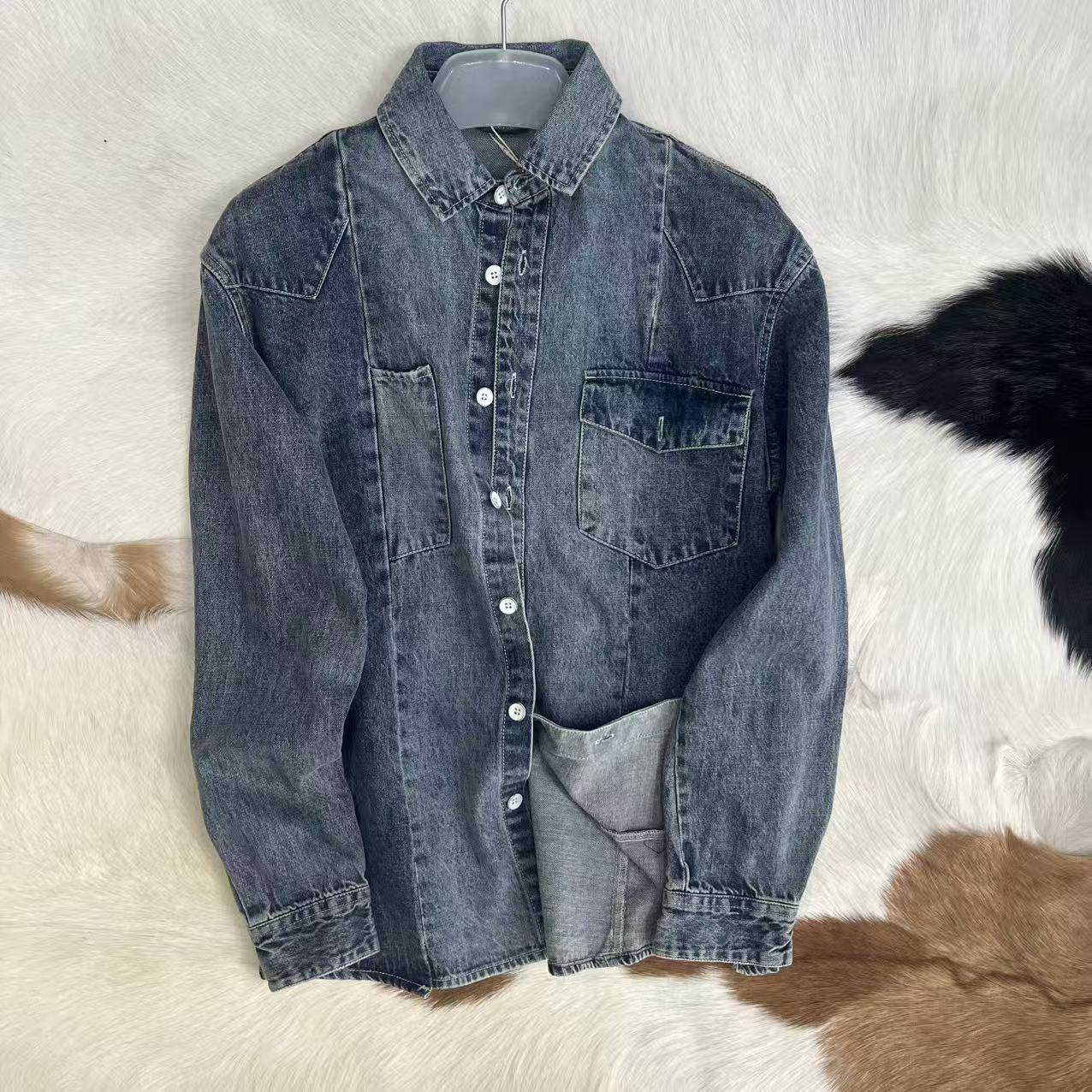 西班牙大厂 高密棉软 水洗做旧 男士春夏薄款牛仔衬衫外套,男装,牛仔衬衫,淘宝优惠券,粉丝福利购,淘宝优惠卷