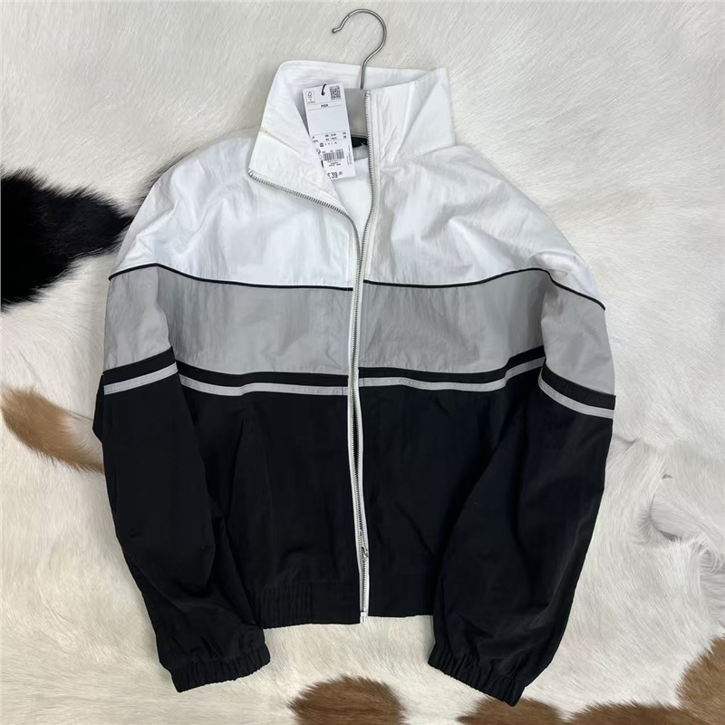 英国大牛货 网球运动系列 男士秋薄款黑白拼接立领短裤夹克外套