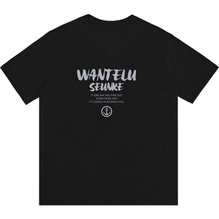 260g重磅纯棉男士短袖t恤白色上衣服圆领宽松潮流青少年全棉半袖