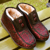 中老年保暖鞋 加绒加厚软底防滑妈妈奶奶太太老北京布棉短靴 女冬季