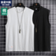 宽松潮牌ins外穿加肥加大胖子纯色打底衫 t恤男纯棉夏季 无袖 大码