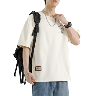 短袖t恤男2026新款夏季美式潮流青少年胖子加肥加大大码男装300斤