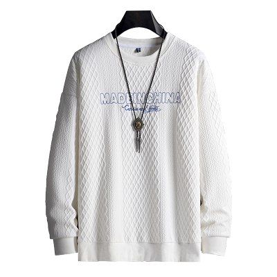 华夫格卫衣男大码秋季宽松潮胖子