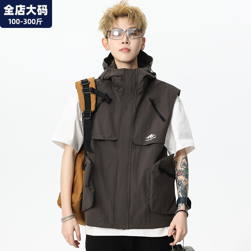 多口袋马甲男大码男装加肥加大