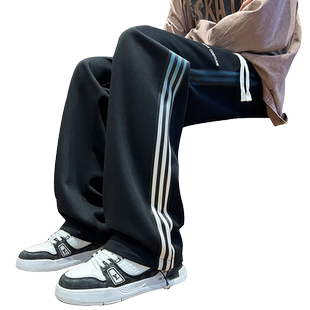 裤子男秋冬季保暖加绒加厚运动裤青少年胖子加肥加大大码男装长裤