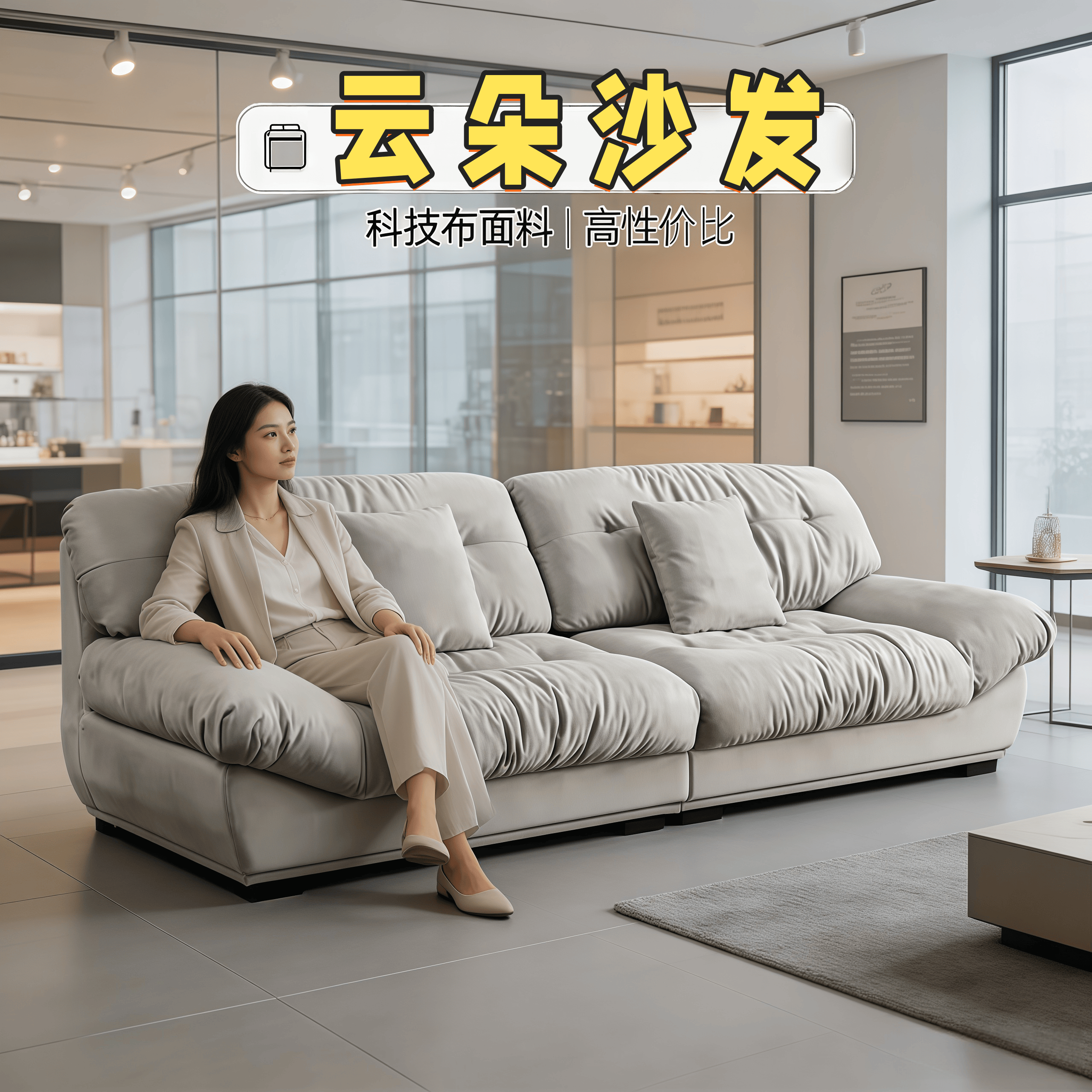 重庆主城区送货安装云朵布艺沙发