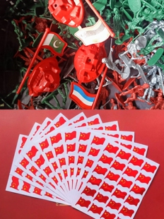 国旗贴纸人偶小兵人各国国旗勇士兵打仗模型玩具男生桌游战争棋子