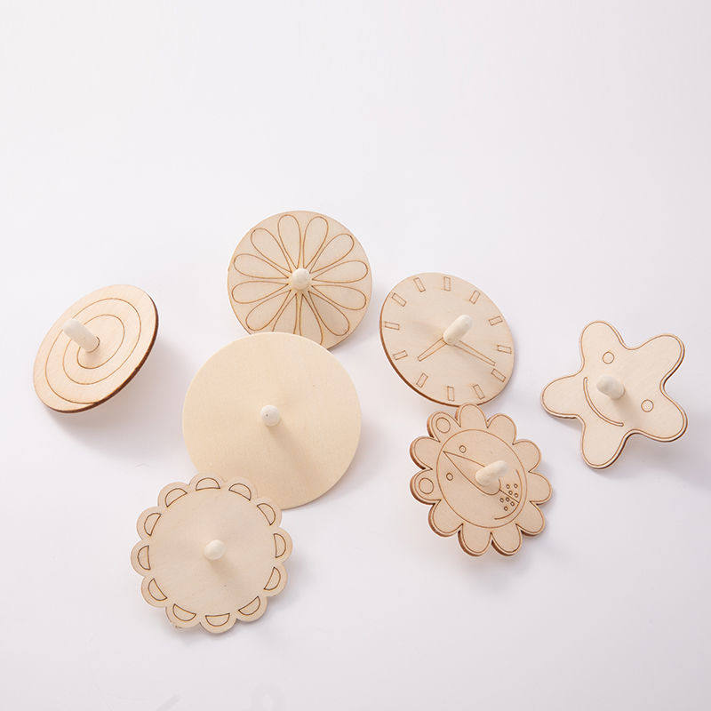 5个科技小制作木质diy陀螺幼儿园儿童陀螺科学小实验视觉暂留实验