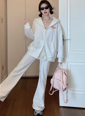 连帽卫衣女外套网红学生时尚休闲减龄两件套运动套装女2025春秋季