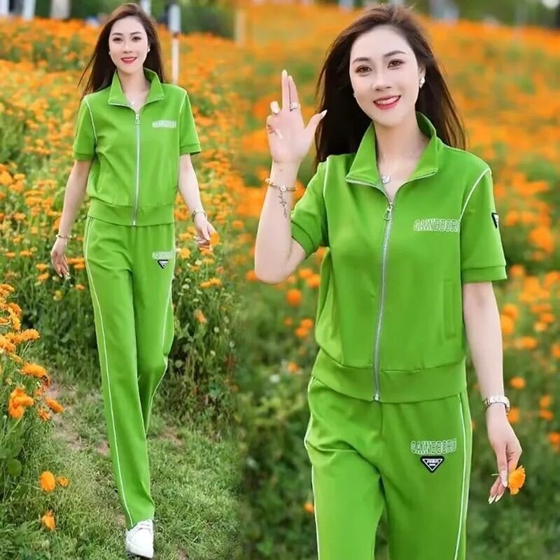 运动套装女春夏新款时尚韩版尚洋气休闲卫衣阔腿裤显瘦两件套潮
