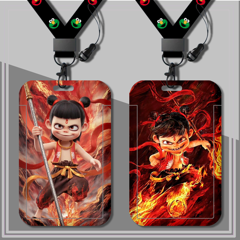 哪吒敖丙卡通周边卡套公交卡校园卡学生饭卡门禁工厂牌长短挂绳