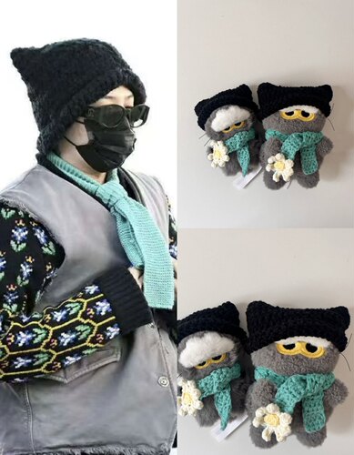 权志龙GDminizoa钥匙扣娃衣雪人娃衣gdragon挂件棉花娃娃10cm