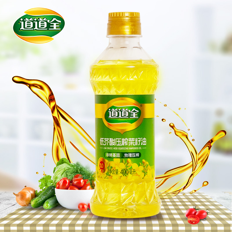 【芭芭农场】道道全低芥酸压榨菜籽油400ml 非转基因物理压榨