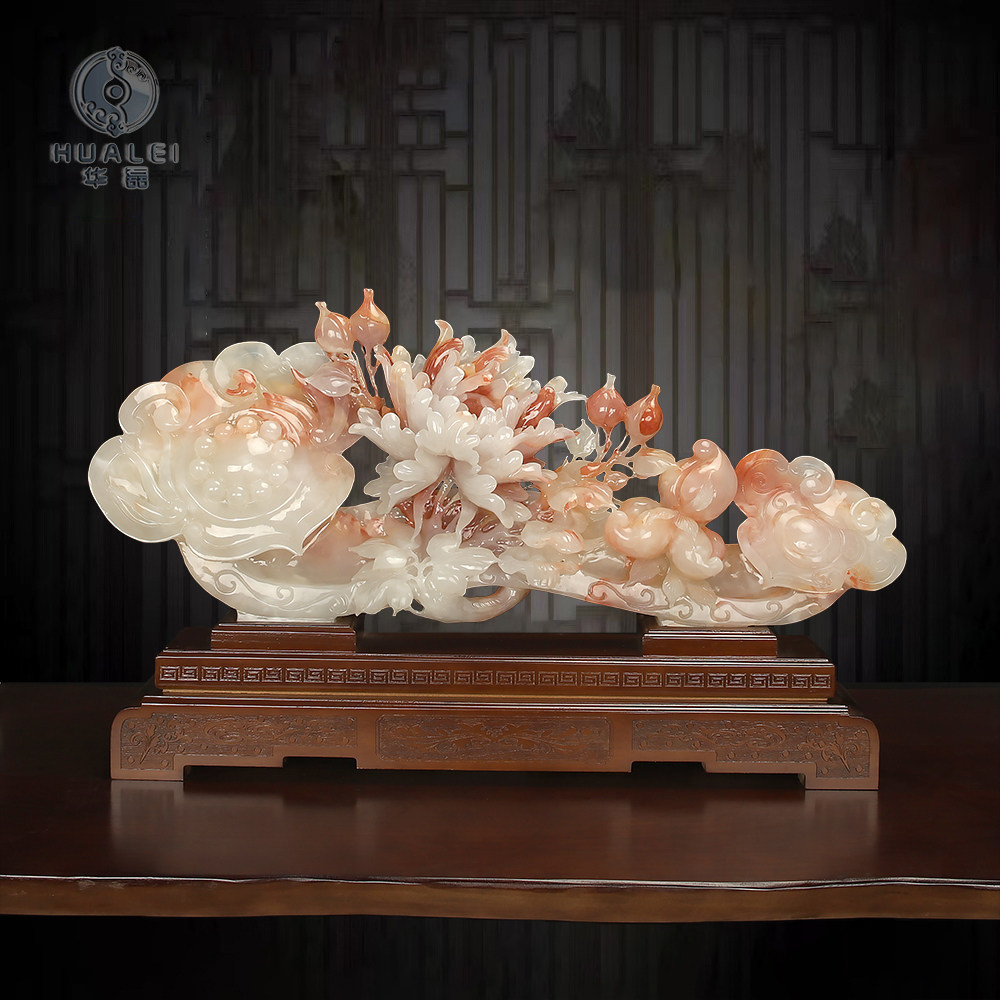 天然玉石摆件玉雕刻工艺品乔迁礼品办公室摆件家居客厅玄关装饰品