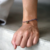 日本AMP JAPAN复古蜡线编织强韧防水黄铜扣环长度可调手环脚环