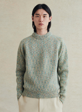 法国De Bonne Facture温暖混色微宽松挪威羊毛插肩袖毛衣多种混色