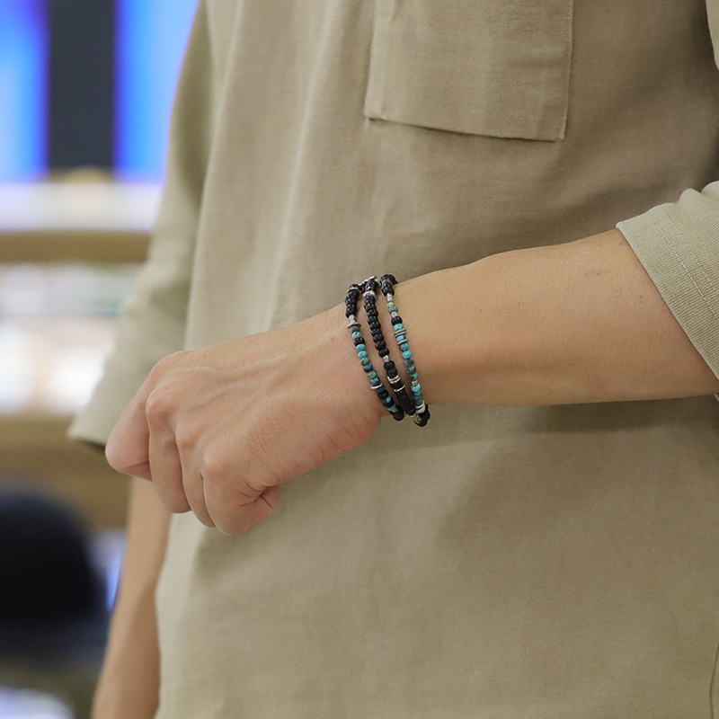 绿松石黄铜珠神秘三用手链项链