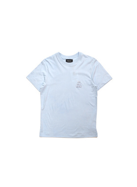 比利时Howlin No Way Back Light Blue棉质圆领短袖T-浅蓝色