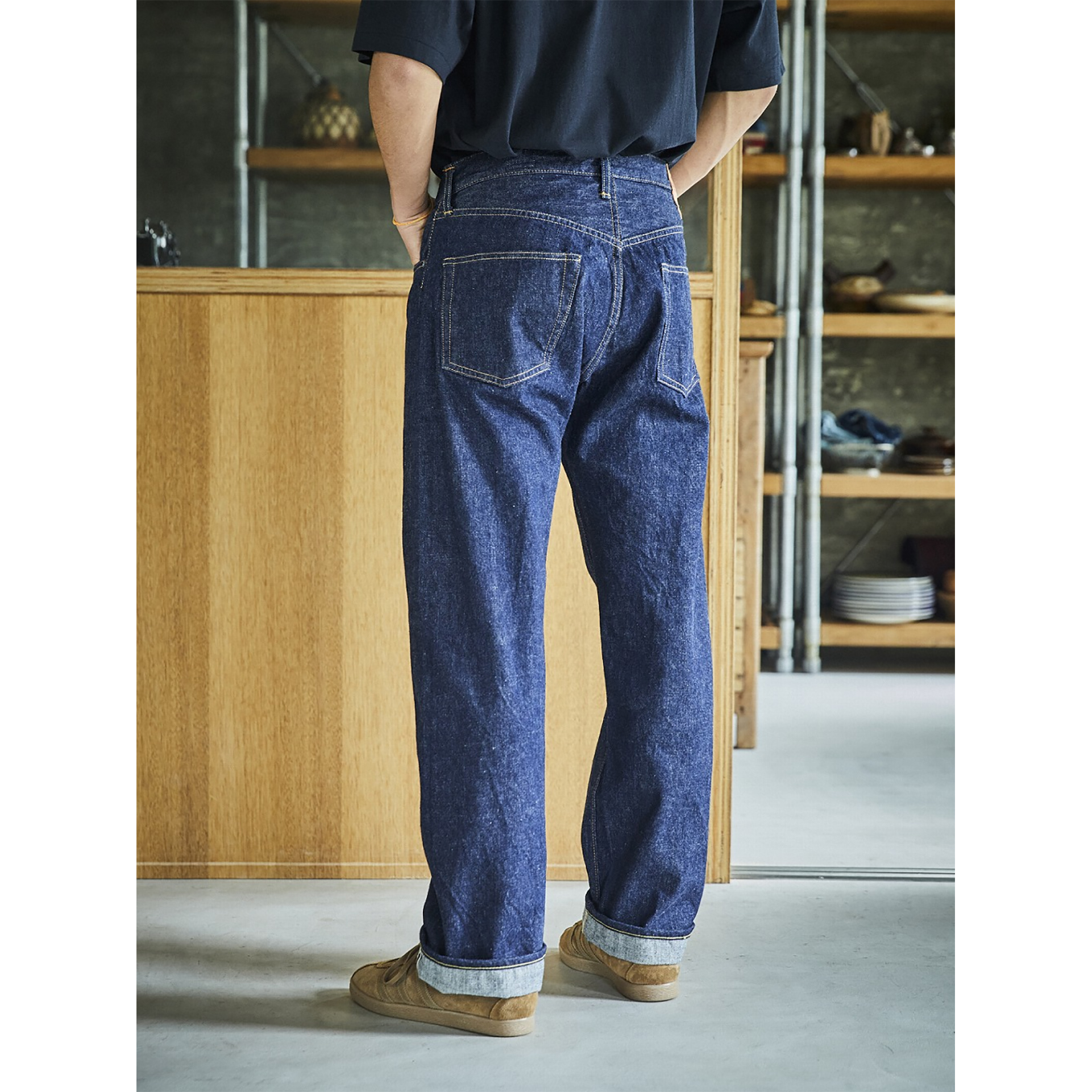 赤耳直筒牛仔长裤一次水洗105xx