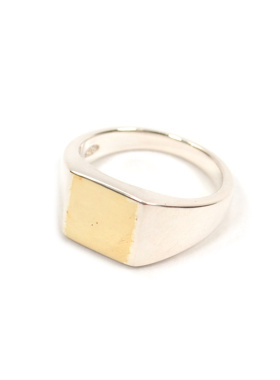 日本AMP JAPAN Paint It Black系列矩形铜面银戒指日本制HYJK-243