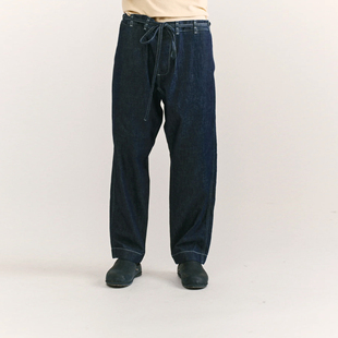 Casey 牛仔长裤 Tie Up水洗绑带侧缝直筒工装 法国Casey