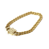 黄铜眼镜蛇扣带扁锁链金色手链NHAJ 日本AMP JAPAN个性 430