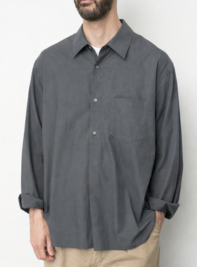 日本Still By Hand棉混纺套头长袖衬衫 SH10261