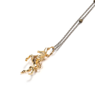 日本AMP JAPAN金色独角兽银镀金护身符短款项链日韩12AH-160